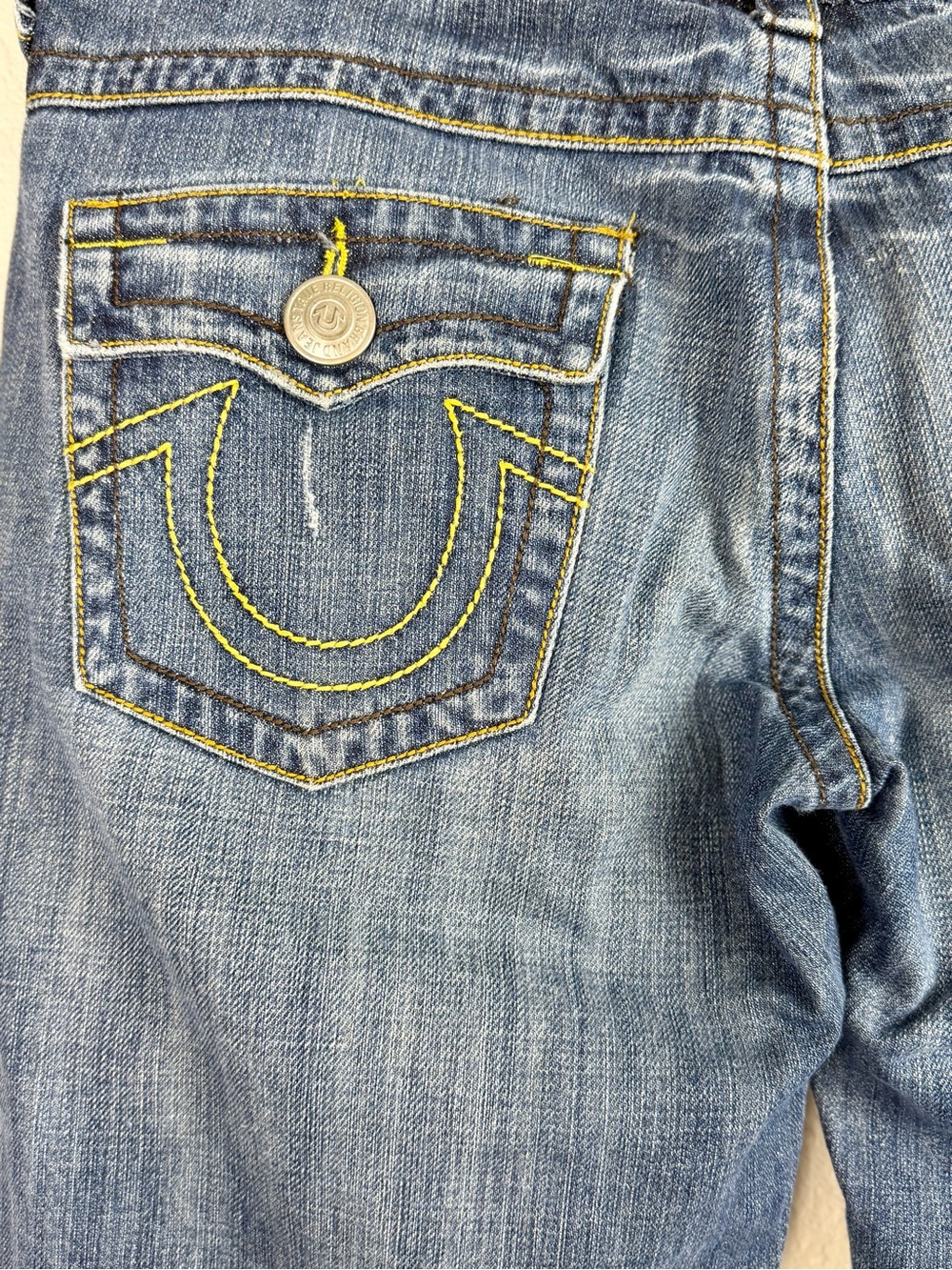 True Religion Joey Big T Bell Bottom Jeans Women’s Size 20 Y2K Retro Flare USA - Picture 6 of 14